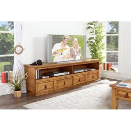 XL Lowboard, TV-Tisch - Original Mexico Möbel, Pinie massiv