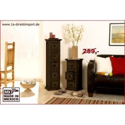 Kolonialstil CD-Tower Kommode, Massivholz