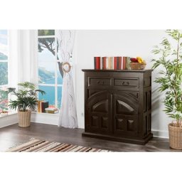Kolonialstil Vertiko Kommode Schrank, schwarz-braun lackiert, original MEXICO Möbel, Massivholz