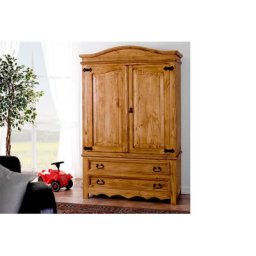 Original Mexico Möbel - Hacienda Kleiderschrank 3teilig, Pinie