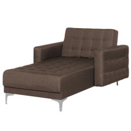 Chaiselongue Braun Polsterbezug ausklappbar mit gestepptem Bezugsstoff Modernes Design