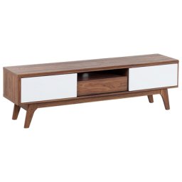 Fernsehtisch Braun Weiß MDF Platte 44 x 149 x 35 cm Modern Elegant Trendy Multifunktional 2 Schränke Wohnzimmer
