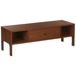 TV Möbel Dunkler Holzfarbton MDF Platte Eichenholz 40 x 120 x 40 cm Retro Glamourös Praktische Fächer 1 Schublade Multifunktional Wohnzimmer
