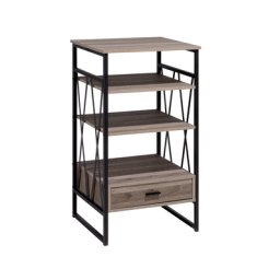 Regal Braun Schwarz Faserplatte Pulverbeschichtetes Metall 101 x 56 x 50 cm Industriell Holzoptik Dekorativ Fächer Viel Stauraum Wohnzimmer