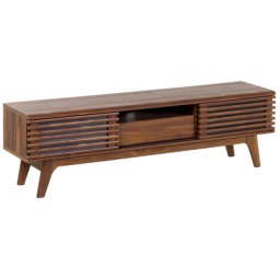 Fernsehtisch Dunkler Holzfarbton Spanplatte 44 x 149 x 35 cm Retro Multifunktional Praktisch Elegant Wohnzimmer