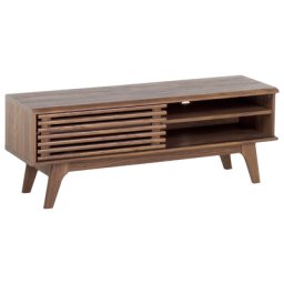 Fernsehtisch Dunkler Holzfarbton MDF Platte 44 x 117 x 35 cm Trendy Elegant Praktisch Multifunktional 2 Fächer Wohnzimmer