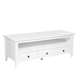 Kommode Weiß MDF Platte Holz 50 x 136 x 49 cm Rustikal Elegant Trendy Multifunktional 3 Schubladen 1 Fach Wohnzimmer