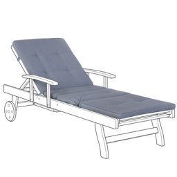 Auflage für Gartenliege Blau Polsterbezug 188 x 59 x 5 cm Gartenmöbel