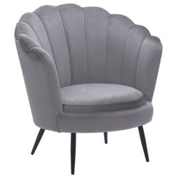 Sessel Grau Samtstoff Metallbeine Retro-Stil Wohnzimmer