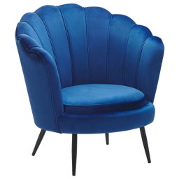 Sessel Kobaltblau Samtstoff Metallbeine Retro-Stil Wohnzimmer