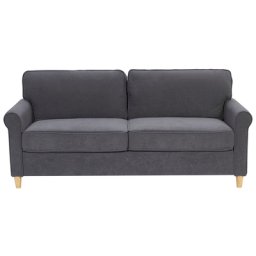 Sofa 3-Sitzer Wohnzimmer Grau Samtstoff 100% Polyester Retro Trendy Modern