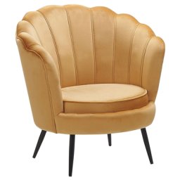 Sessel Gelb Samtstoff Metallbeine Retro-Stil Wohnzimmer