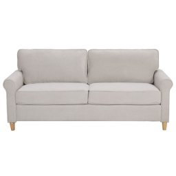 Sofa 3-Sitzer Wohnzimmer Beige Samtstoff 100% Polyester Retro Trendy Modern