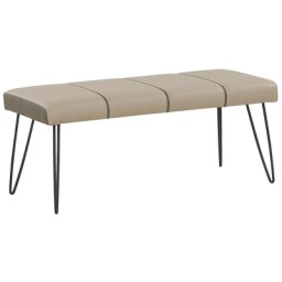 Bett-Bank Beige Kunstleder für Schlafzimmer Wohnzimmer Modern Glamour Look