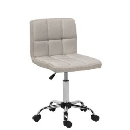Arbeitshocker Beige mit quadratisches Steppmuster Arbeitsstuhl Elegant Modern