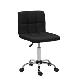 Arbeitshocker Schwarz mit quadratisches Steppmuster Arbeitsstuhl Elegant Klassisch