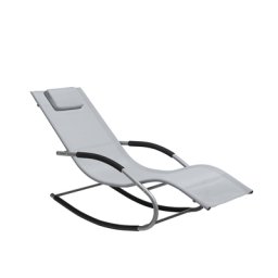 Gartenliege grau Polyester Schaukelfunktion modern