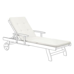 Auflage für Gartenliege Cremeweiß Polsterbezug 188 x 59 x 5 cm Gartenmöbel