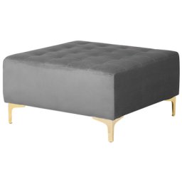 Ottomane Grau/ Gold aus Samtstoff Robustes Gestell Wohnzimmer Salon Schlafzimmer Flur Modernes Design