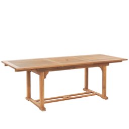 Gartentisch Holz Braun/Heller Holzfarbton 160/220 x 90 cm aus Akazienholz Ausziehbar/Butterfly Auszug Rechteckig Modernes Design