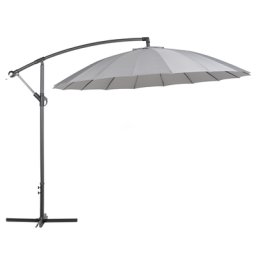Ampelschirm Dunkelgrau Polyester Stahl ⌀ 268 cm Kurbelmechanismus Garten Terrasse