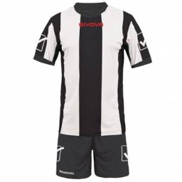 Givova Fußball Set Trikot mit Shorts Kit Catalano Weiß/Schwarz