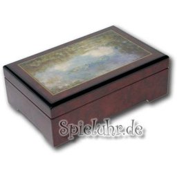 Holz Bildlackschatulle Seerosen von Monet, mit Spieluhr