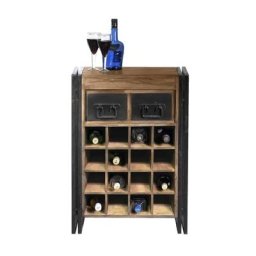 MiaMöbel Weinregal 'Madras' Massivholz, Metall Sheesham Modern Indien Indisch