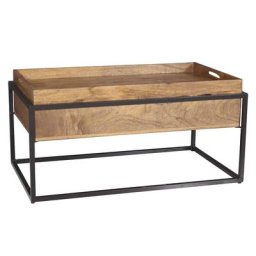 MiaMöbel Couchtisch 'Madras' 100x47x60 cm Massivholz, Metall Sheesham Modern Indien Indisch