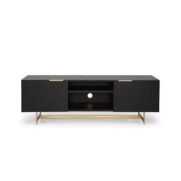 Sideboard - Holz - Schwarz - NV GALLERY - STARK - TV-Lowboard, schwarzes Holz & Messing, B150