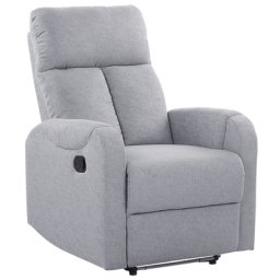 Fernsehsessel Grau Polsterbezug verstellbar LED-Beleuchtung USB-Port Modern Wohnzimmer Salon