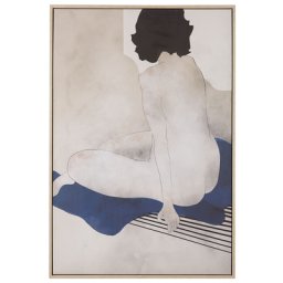 Wandbild Schwarz Grau Papierdruck 63 x 93 cm Passepartout Frauenmotiv Wohnzimmer Büro Eingangsbereich