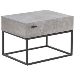 Nachttisch Grau Faserplatte MDF Metall mit Schublade rechteckig 39 x 55 x 41 cm Industriell Elegant Schlafzimmer