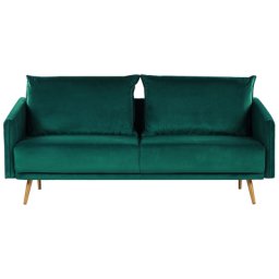 Sofa Grün Samtstoff 3-Sitzer 185 x 78 x 68 abnehmbare Kissenbezüge Minimalistisch Retro Wohnzimmer / Flur / Arbeitzimmer Modernes Desing