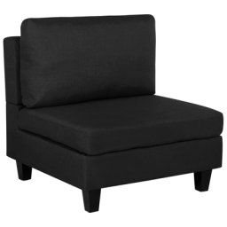 Sitzelement Schwarz Stoff Holzbeine Sesselmodul für Wohnzimmer Minimalistisch Elegant