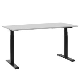 Schreibtisch Grau und Schwarz 130 x 72 cm elektrisch höhenverstellbar Rechteckig Modern