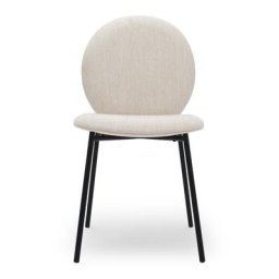 Stuhl BLAZE - Polsterstuhl, Zartes Beige & schwarzes Metall