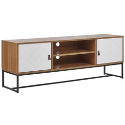 Modernes Lowboard Heller Holzfarbton / Weiß 2 Türen MDF- Platte Metall für Schlafzimmer für Wohnzimmer