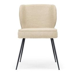 Stuhl WAYNE - Polsterstuhl, Sandbeige & schwarzes Metall