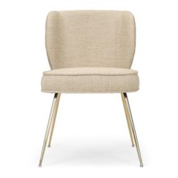 Stuhl WAYNE - Polsterstuhl, Sandbeige & Messing