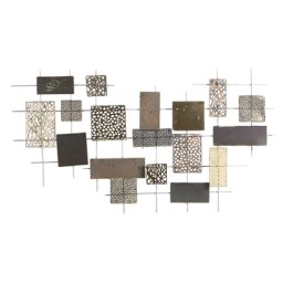 Wanddekoration Gold Quadratisch Kombination Unregelmäßig 50 x 90 cm aus Metall Modernes Design Wohnzimmer Flur