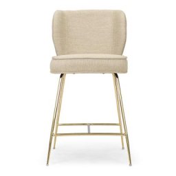 Barhocker WAYNE - Barhocker, Sandbeige & Messing, H65