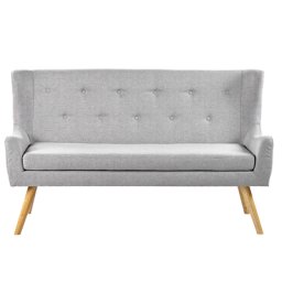 Sofa Grau Polsterbezug 2-Sitzer Küchensofa mit Holzgestell Modern Wohnzimmer Salon Möbel Wohnecke Sitzecke Küche