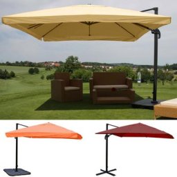 Ampelschirm HWC-A96, Sonnenschirm Gastronomie 3x3m (Ø4,24m) Polyester/Alu 23kg ~ Variantenangebot
