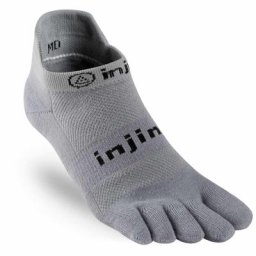Injinji Unisex Run Original Weight No Show Zehensocken grau