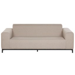 Sofa Beige / schwarzes Gestell Polsterbezug Indoor & Outdoor Wohnzimmer Salon Balkon Terrasse