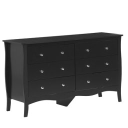 Kommode Schwarz aus MDF Platte 40 x 130 x 75 cm Modern Geräumige Schubladen im Jugendstil für Wohnzimmer Schlafzimmer Kinderzimmer Flur