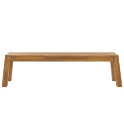Gartenbank Hellbraun Akazienholz 160 cm rechteckig rustikaler Stil Terrasse Balkon Indoor Outdoor Möbel