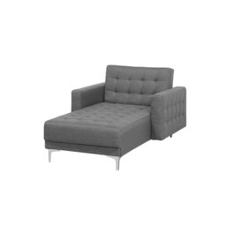 Chaiselongue Grau Polsterbezug mit Schlaffunktion / gestepptem Bezugsstoff Aufklappbare Récamiere Modernes / Klassisches Design