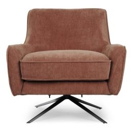 Drehsessel GOLDEN GUN - Sessel, Samt in Terrakotta & schwarzes Metall